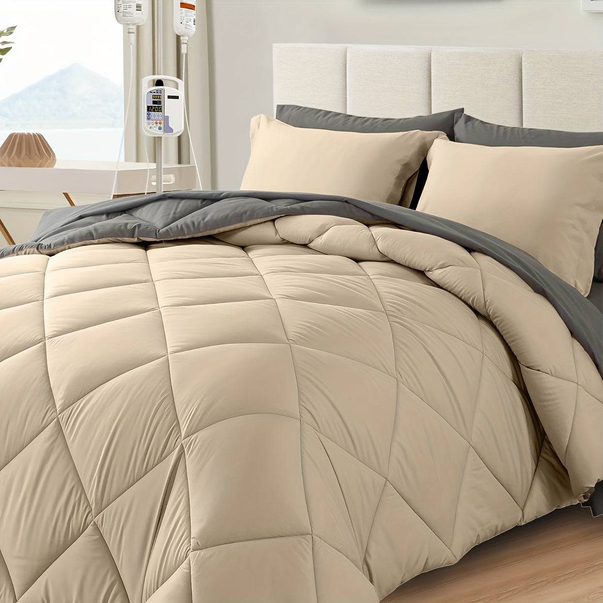 7-Piece Ultra-Soft Comforter Set – Breathable Quilted Bedding with Sheets, Pillowcases & Shams – All-Season Warmth for Kids, Teens & Dorms