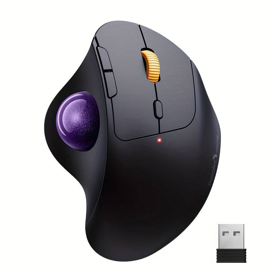 Ergonomic Wireless Trackball Mouse – Rechargeable Thumb-Control for PC & Mac