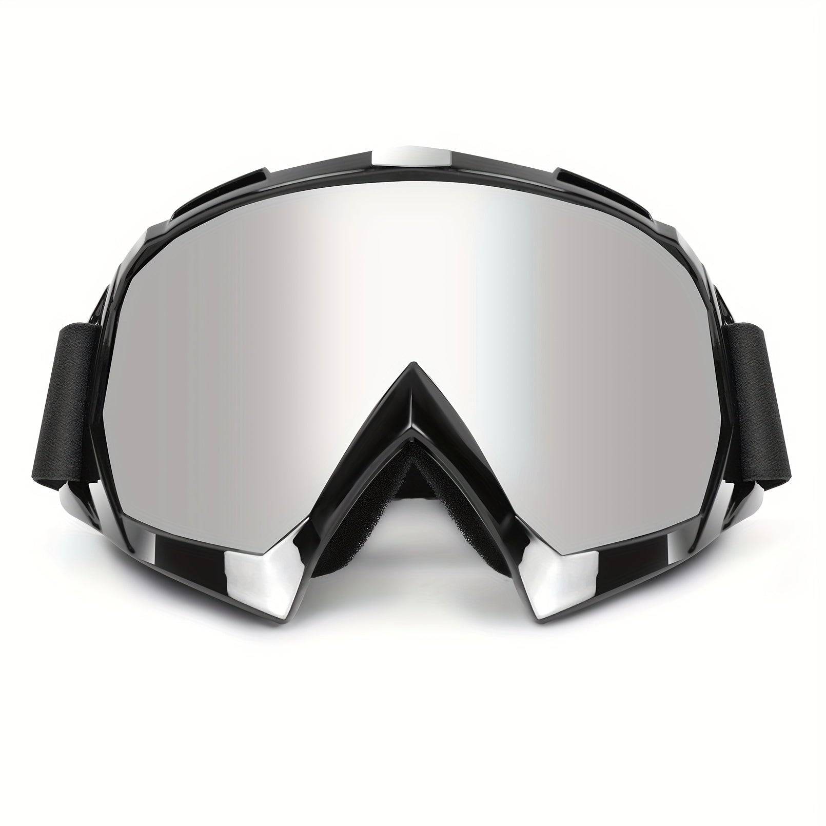 Motorcycle & ATV Goggles Off-Road Protective Eyewear with Anti-Scratch PC Lenses and Flexible TPU Frame Impact-Resistant for Outdoor Sports & Adventure Riding