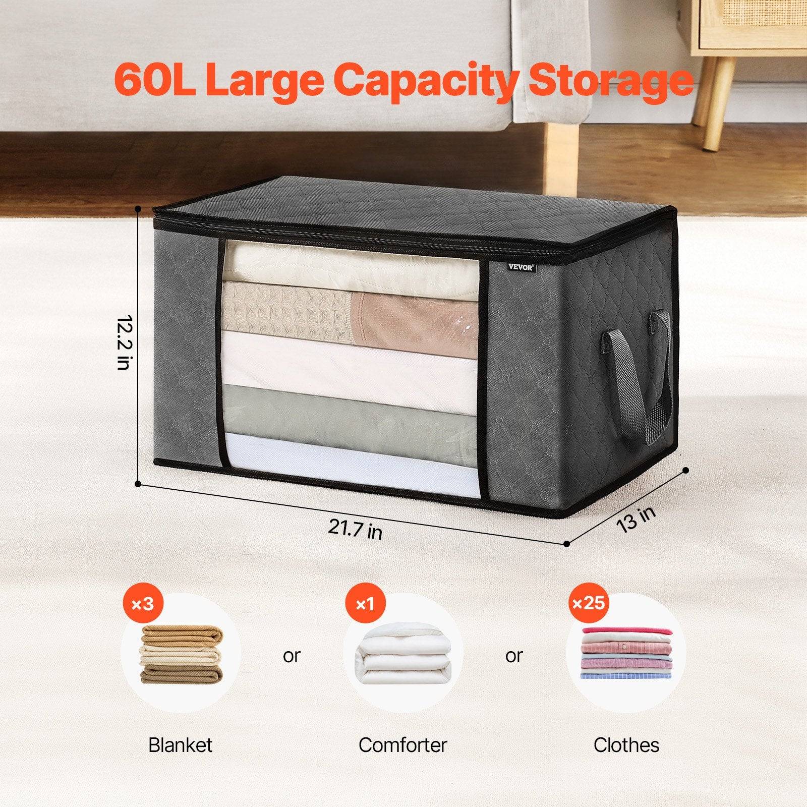 60L Blanket Storage Bags Set Large Capacity