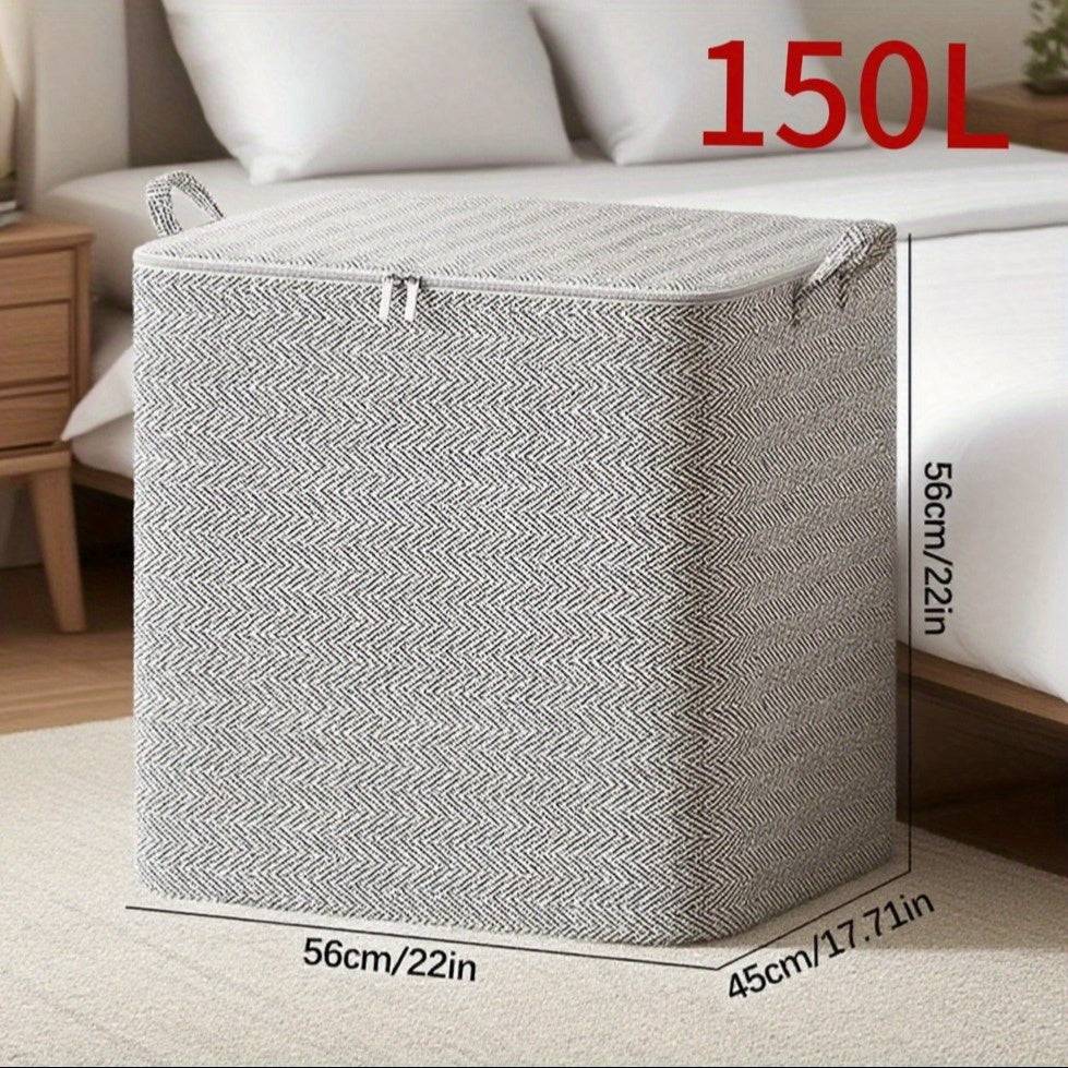 Large Capacity Storage Bag 40/55 Gallon, Foldable Fabric Organizer Box for Blankets, Clothes, Under-Bed and Wardrobe Storage