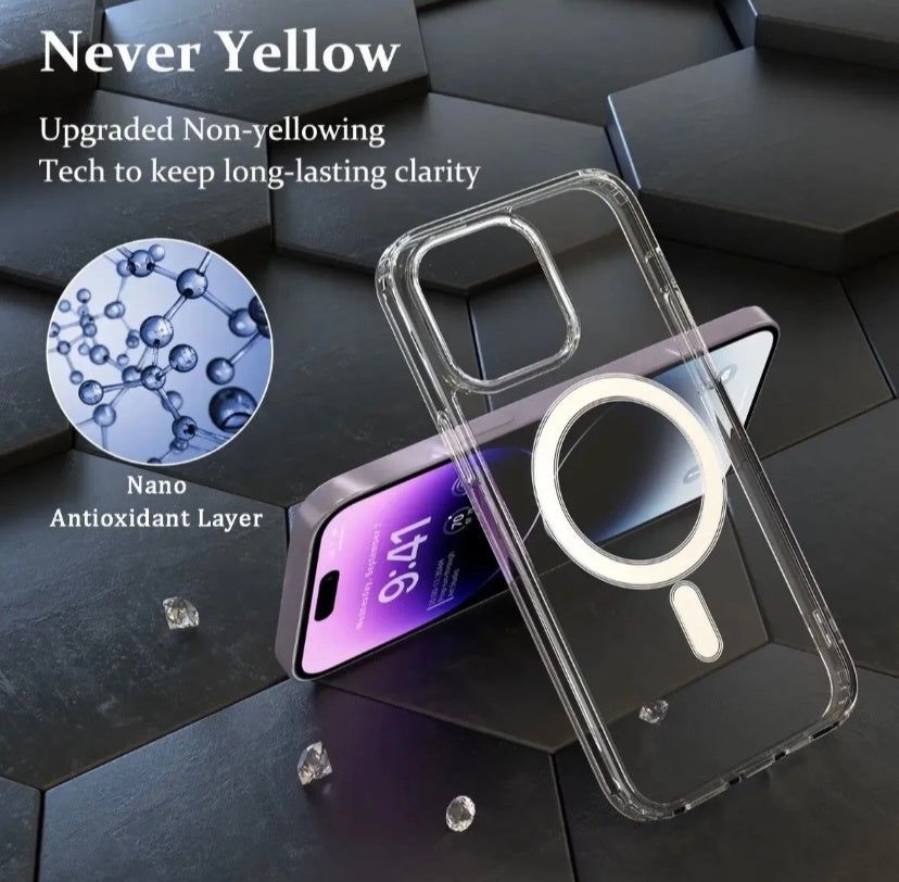 MagSafe Phone Case Clear Shockproof Military Grade Cover