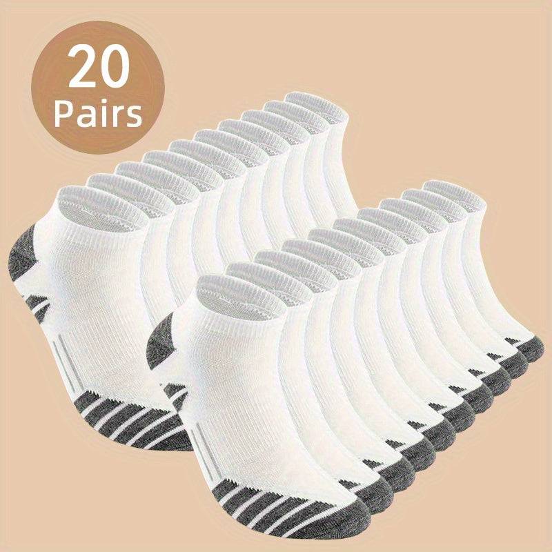 20 Pairs Men’s Low-Cut Socks – Anti-Odor, Sweat-Absorbing, Comfortable & Breathable Socks for Daily and All-Season Outdoor Wear