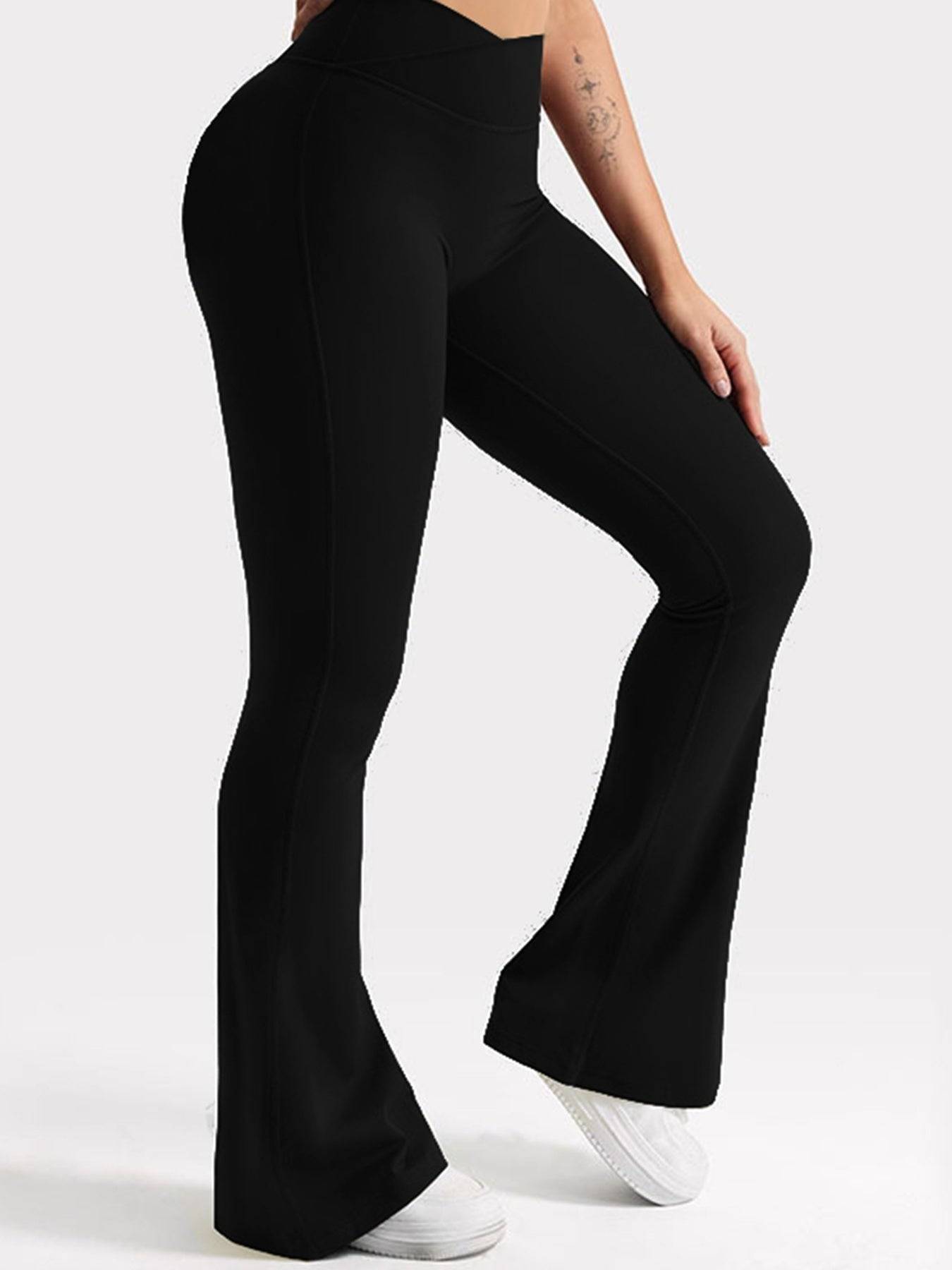 Womens V Waist Flare Leggins with Contouring Stretch Fit