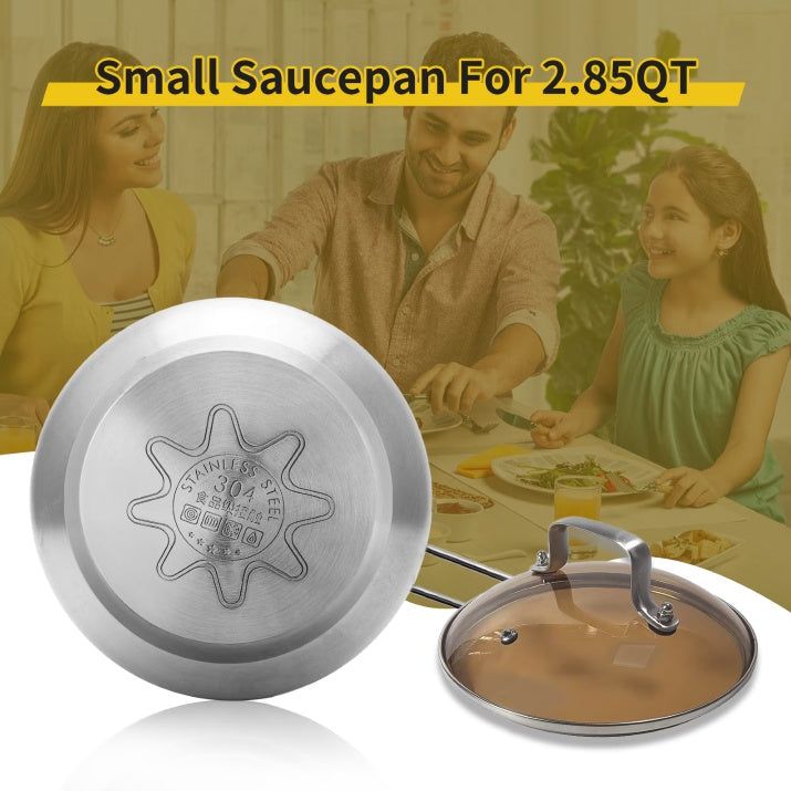 WANGYUANJI Stainless Steel Non Stick Saucepan With Lid