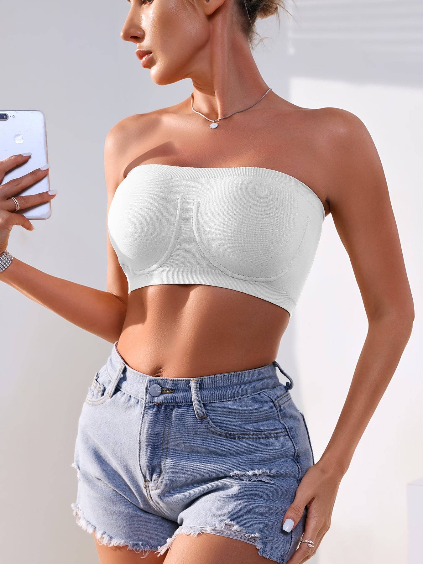 3PCS Strapless Seamless Bandeau Bras Set