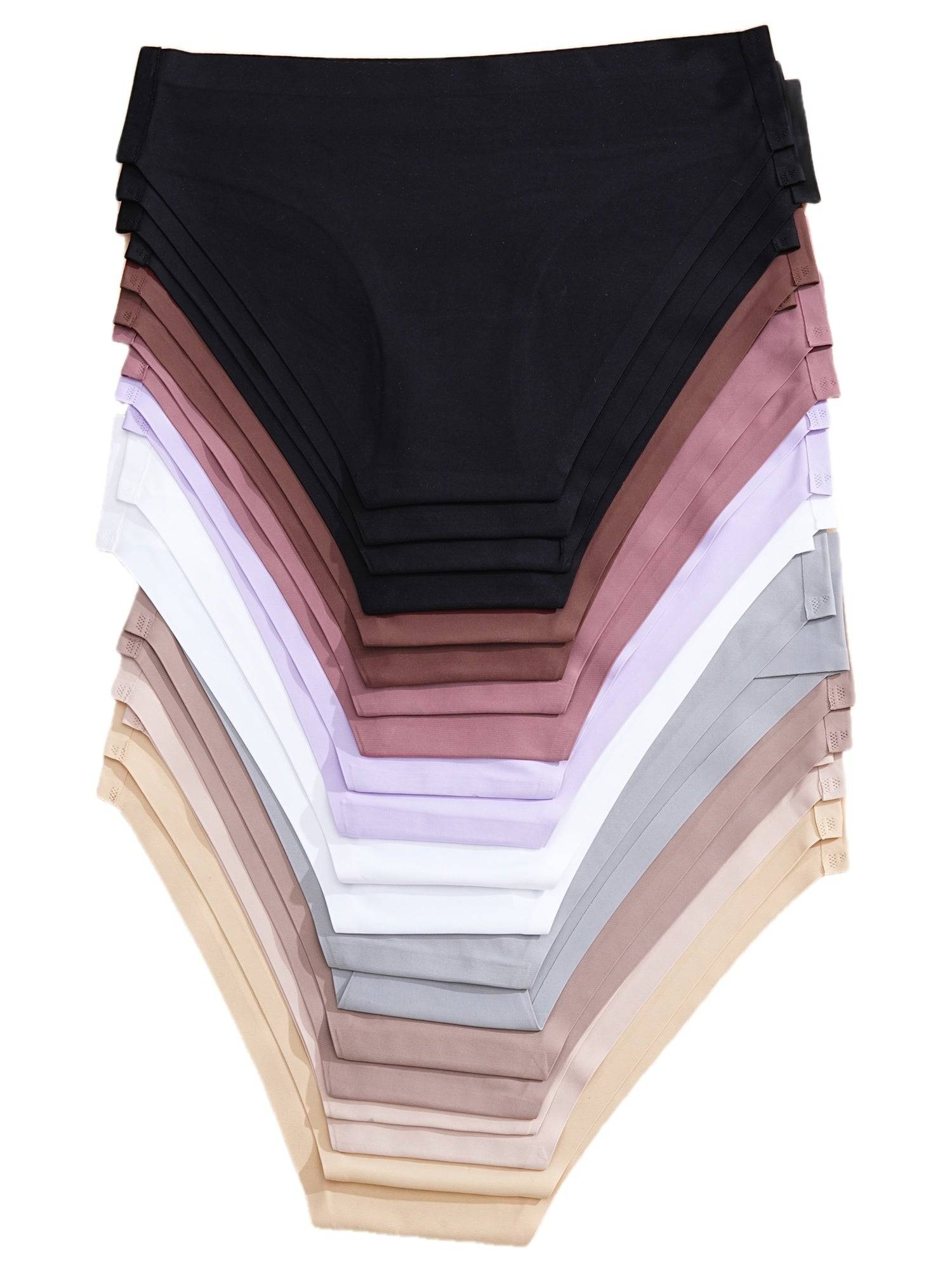 20pcs Women’s Seamless Low Waist Panties, Solid Color Soft Brief Underwear, Comfortable Everyday Lingerie