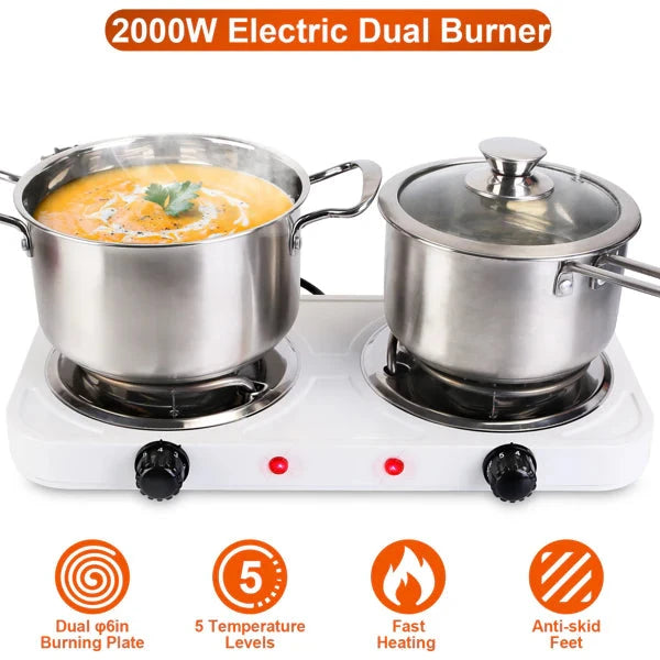 Double Burner Electric Stove 2000W