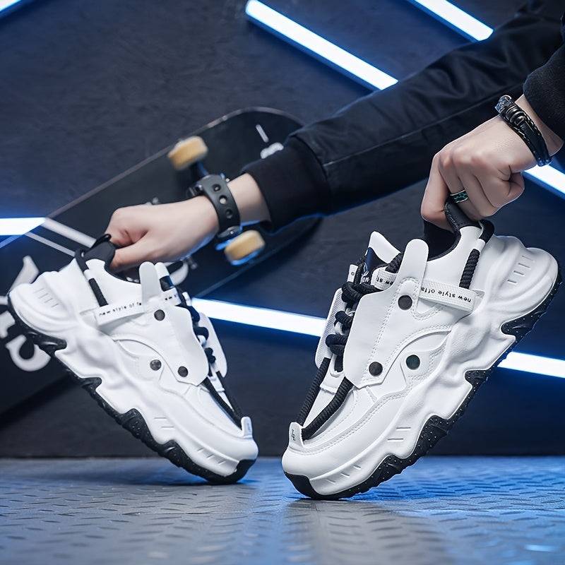 Men’s Casual Sneakers – Breathable Lace-Up Shoes with Non-Slip Rubber Sole for All-Season Outdoor & Everyday Wear