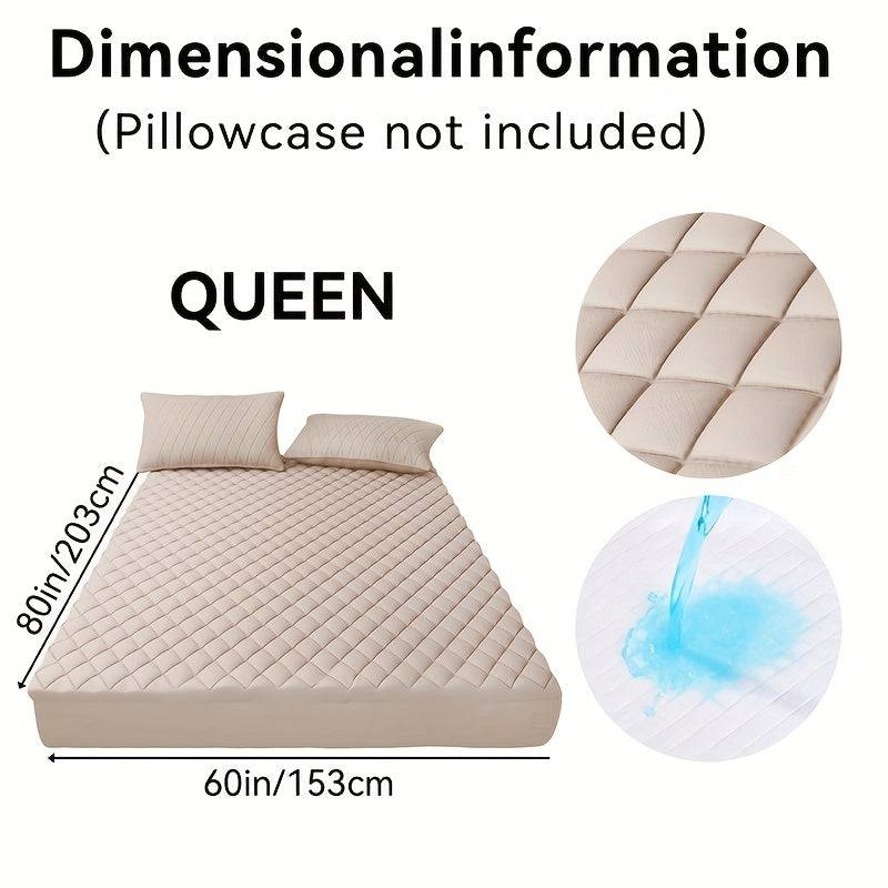 Waterproof Quilted Mattress Cover – Soft Dustproof Bedding Protector for Home, Guest Room & Hotel