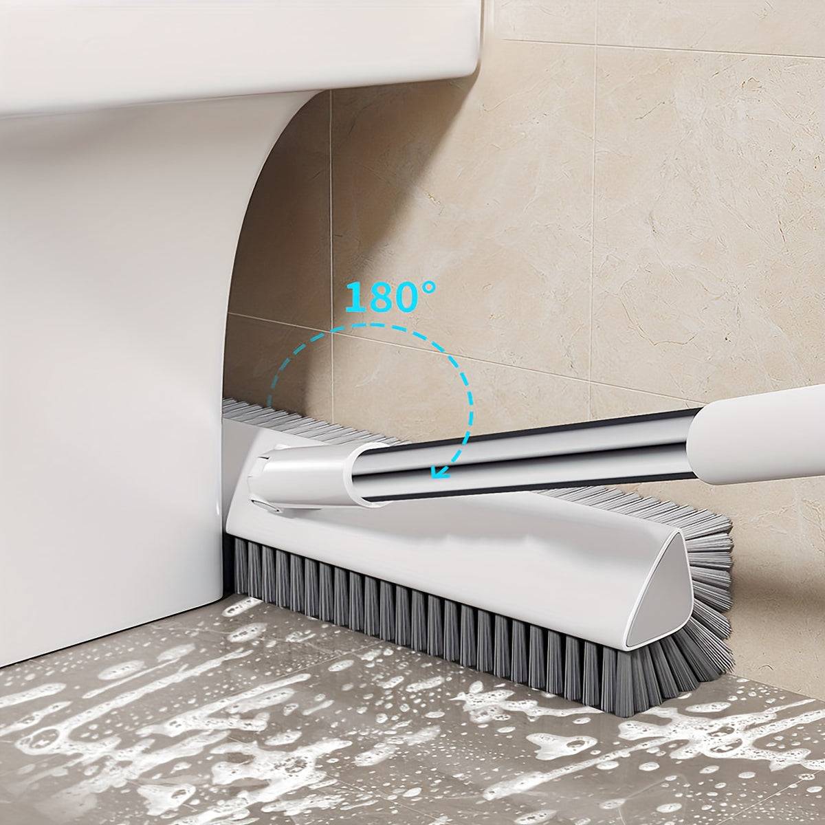 Double-Sided Grout Scrub Brush with V-Shape Bristles, Heavy-Duty Cleaning Tool for Tile Floors, Baseboards, Walls, Corners and Decks