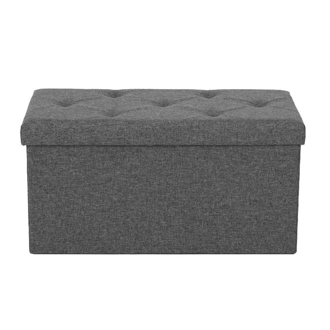 Folding Storage Ottoman with Padded Seat