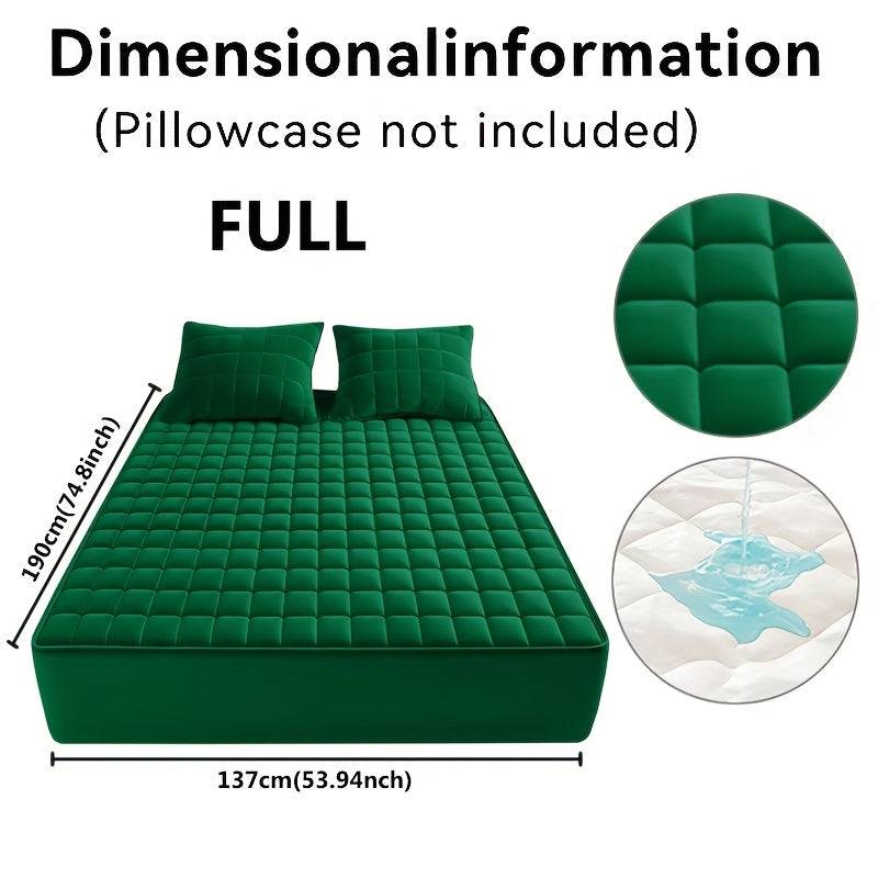 Waterproof Quilted Mattress Cover – Soft Dustproof Bedding Protector for Home, Guest Room & Hotel