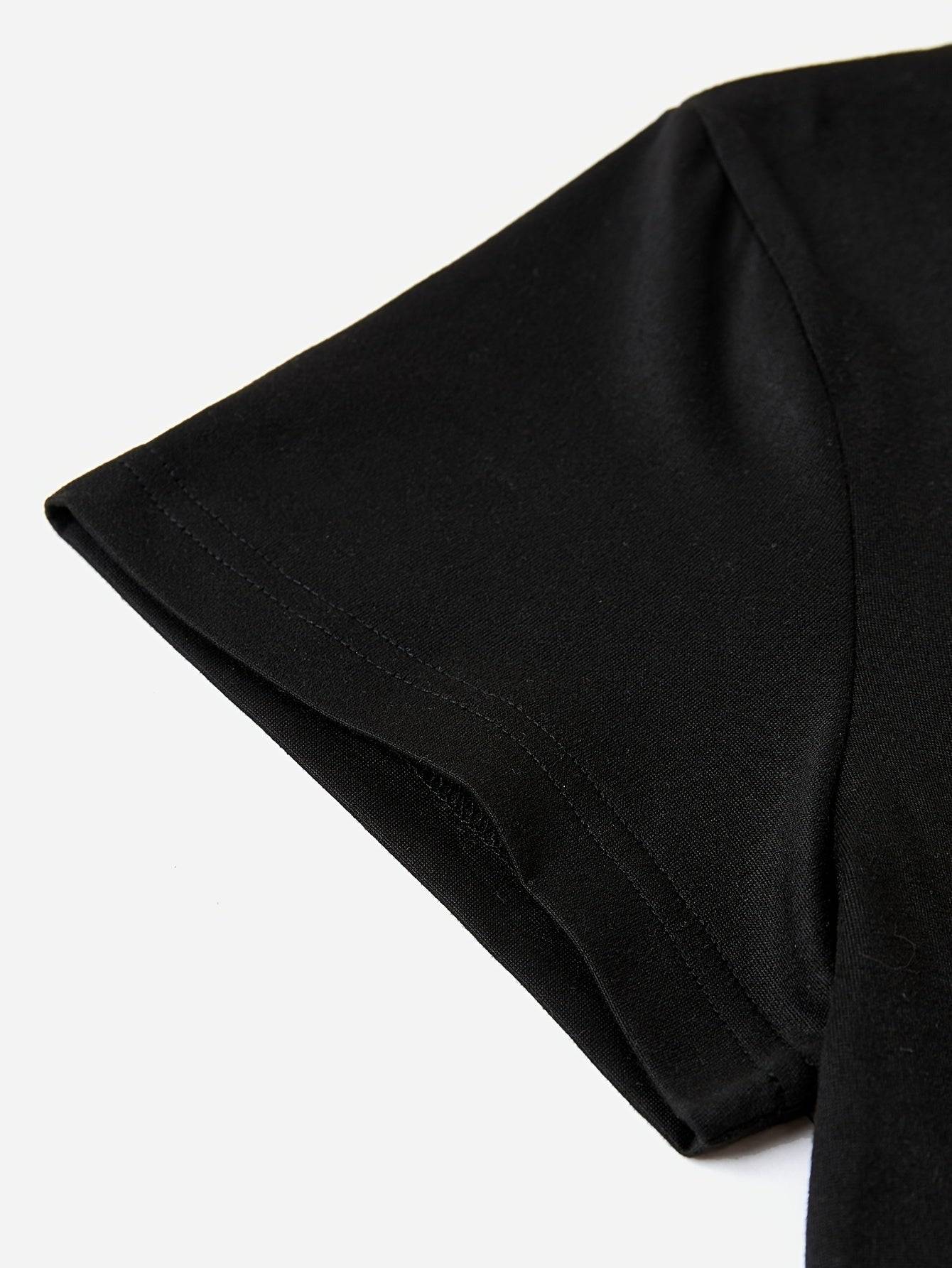 Men's Casual Printed Micro Stretch Round Neck T Shirt