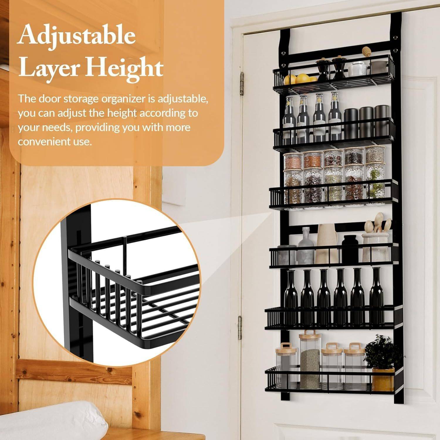 Pantry Cabinets for Kitchen Over Door Adjustable Rack