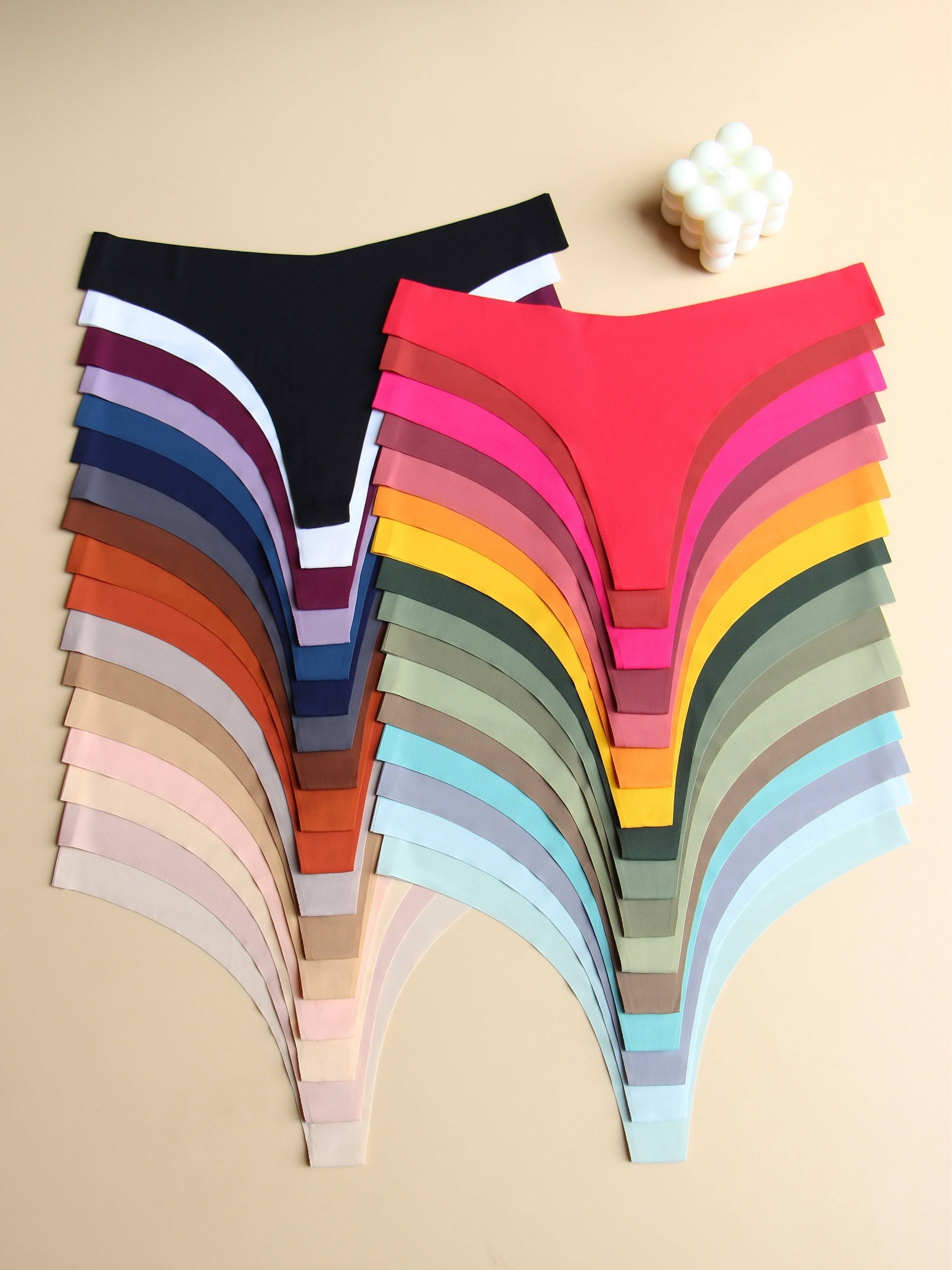 24-Pack High-Waisted T-Back Thongs for Women – Ultra-Fine Fiber, Breathable, 12 Colors