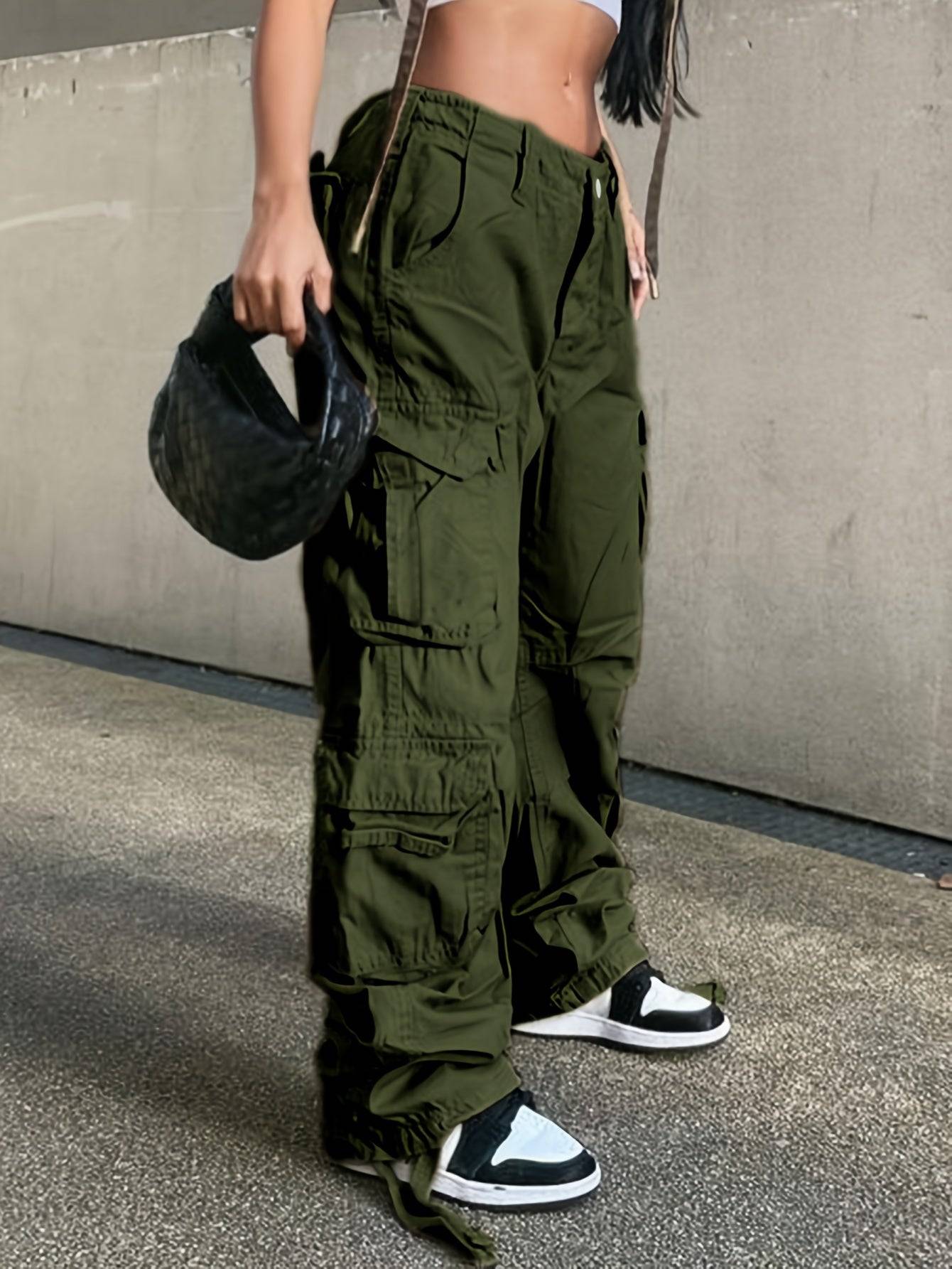 Women’s Denim Overalls Loose-Fit Streetwear Style with Side Pockets Solid Color Casual Look