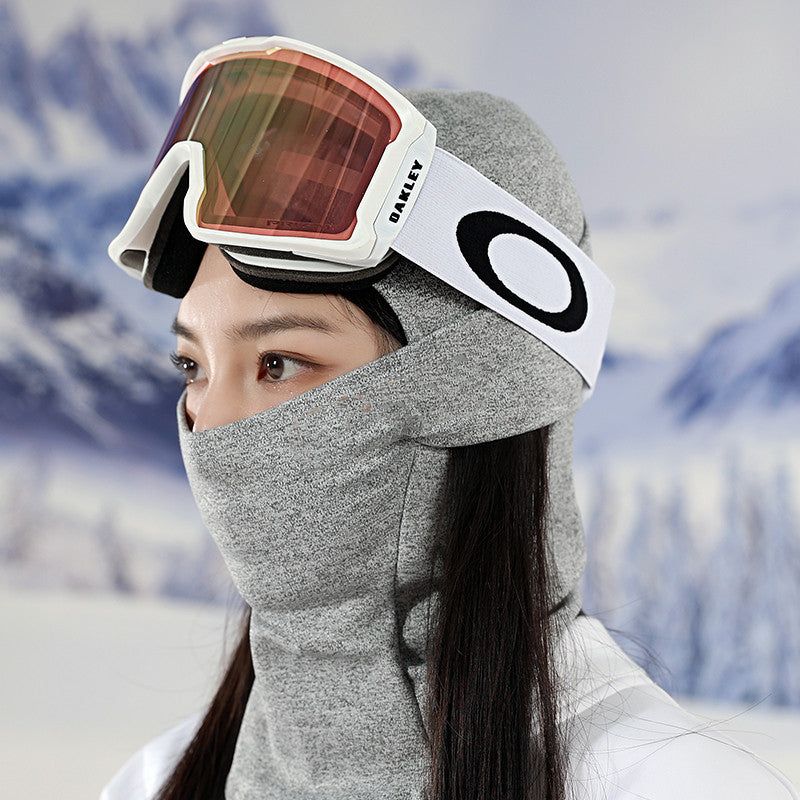 Velvet Ski Head Cover Windproof Protective Mask Polyester Spandex Blend for Men and Women Outdoor Sports