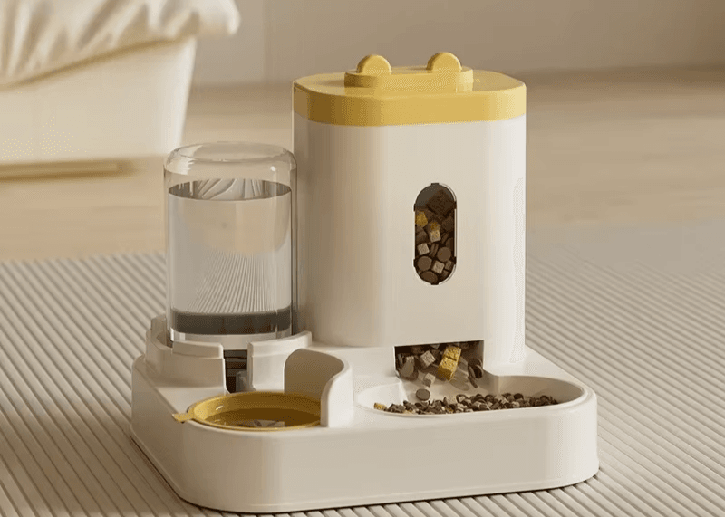 Automatic Cat Feeder with Dual Food and Water Dispenser