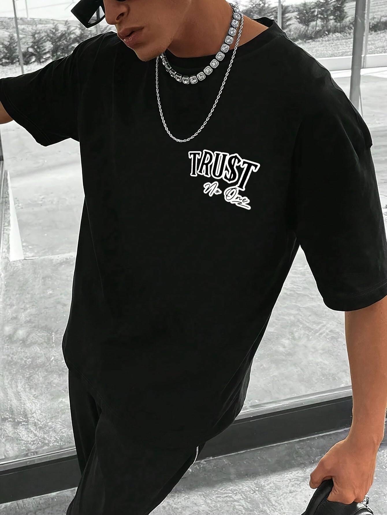 Trust No One T Shirt Mens Round Neck Summer Tee