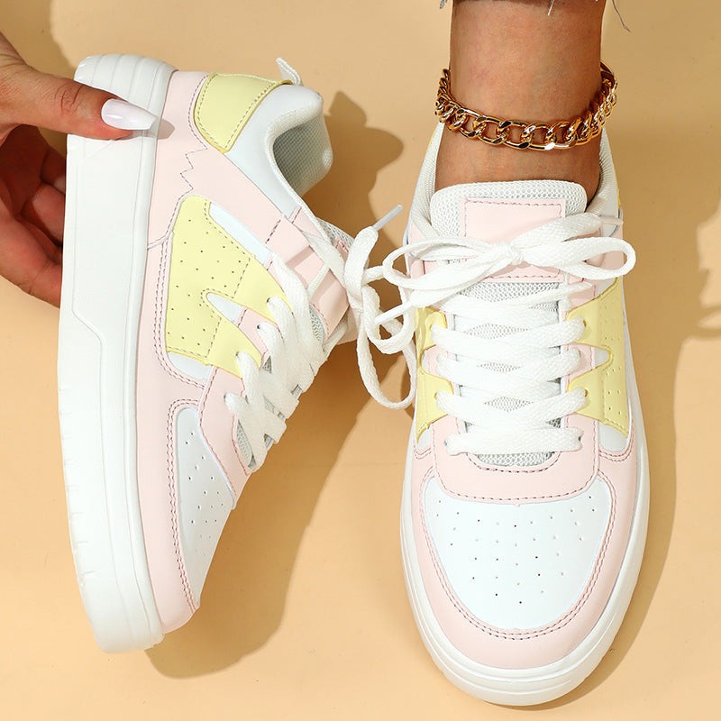 Women Comfortable Shoes Platform Color Block Sneakers