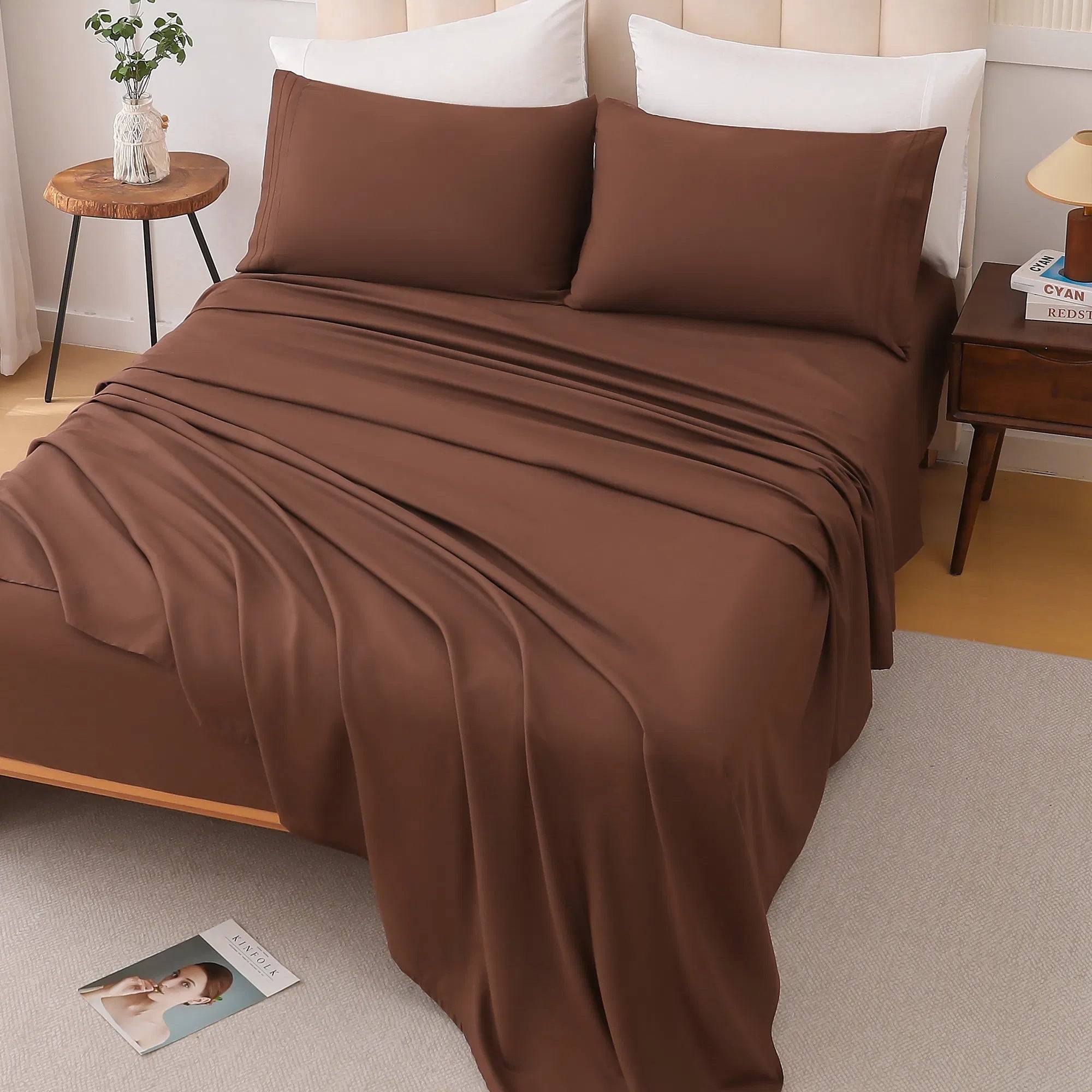 King Bedding Set Cotton Blend Four Piece Soft Breathable