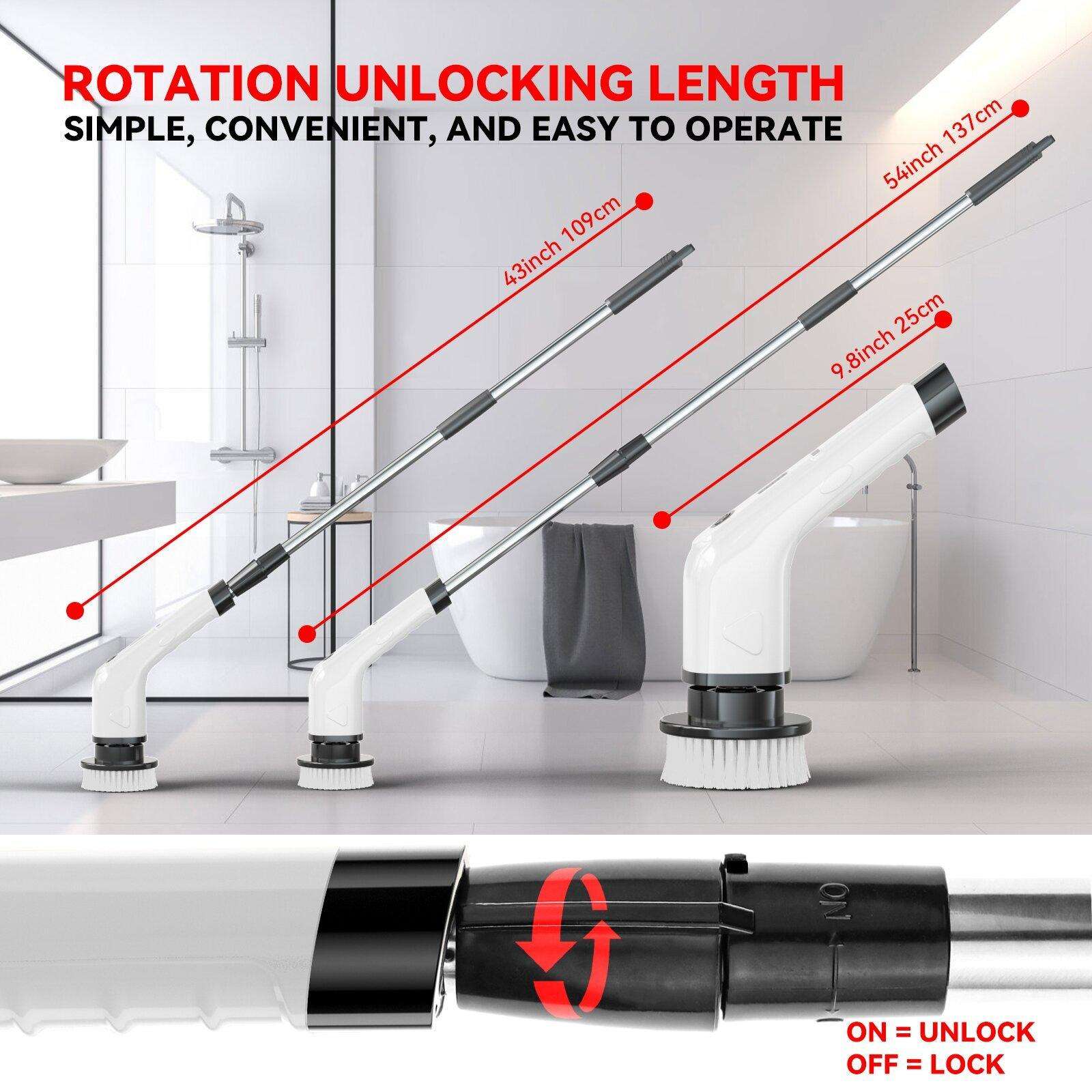 Electric Spin Scrubber Cleaning Brush With Adjustable Handle