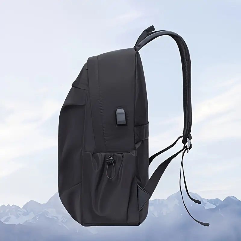 Mens PU Leather Casual Backpack with Large Capacity