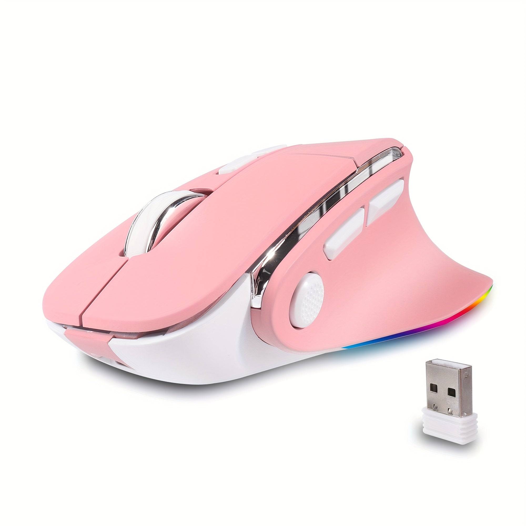 Bluetooth Vertical Ergonomic Mouse – Dual Mode, Rechargeable, 8 Buttons