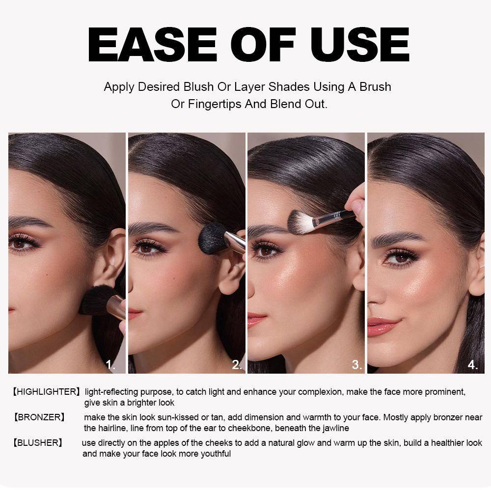 Makeup Palette 3 in 1 Blush Highlighter and Bronzer Compact