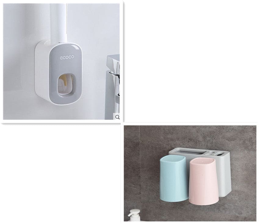 Wall Mounted Automatic Toothpaste Holder Bathroom Accessories Set Dispenser - PMMNAPOLES