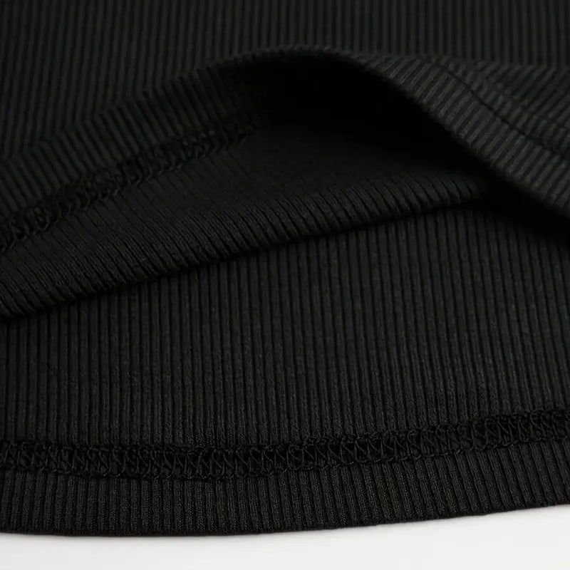 Cut Out Ribbed Long Sleeve T Shirt for Women