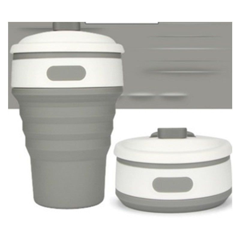 Collapsible Silicone Travel Cup 350ml BPA-Free Folding Coffee Mug with Leak-Proof Lid and Handle