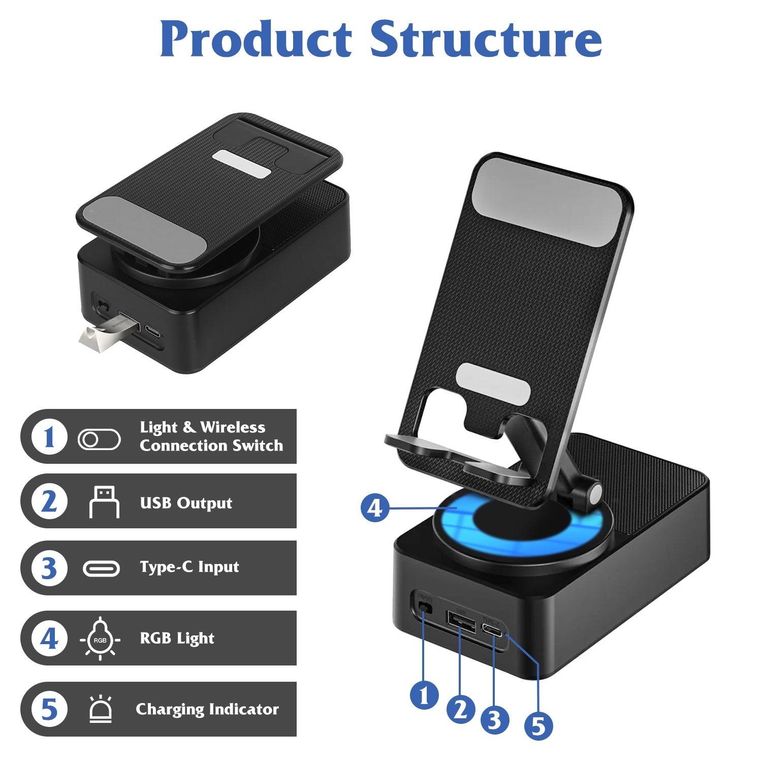3 in 1 Phone Stand Speaker and Power Bank