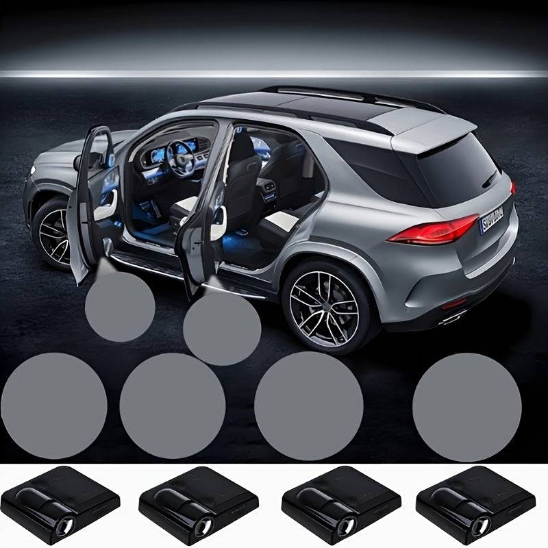 4-Pack Wireless LED Car Door Projector Lights Super Bright Welcome & Courtesy Step Lighting, No-Drill, Battery Powered for Cars, Trucks & SUVs