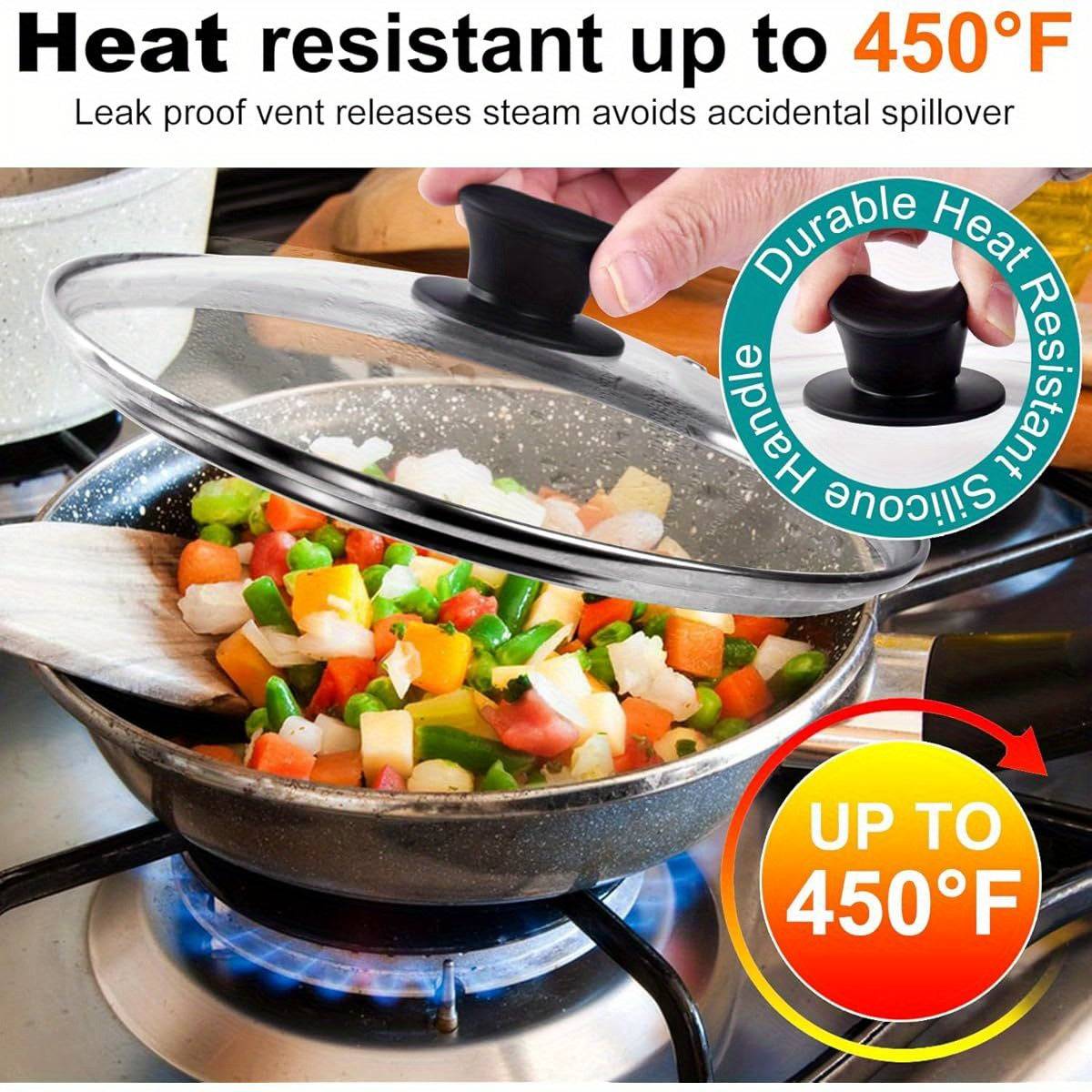 Tempered Glass Lid for 8-Quart Pressure Cooker – Replacement Accessory with Silicone Knob & Steam Vent, Heat-Resistant & Dishwasher Safe