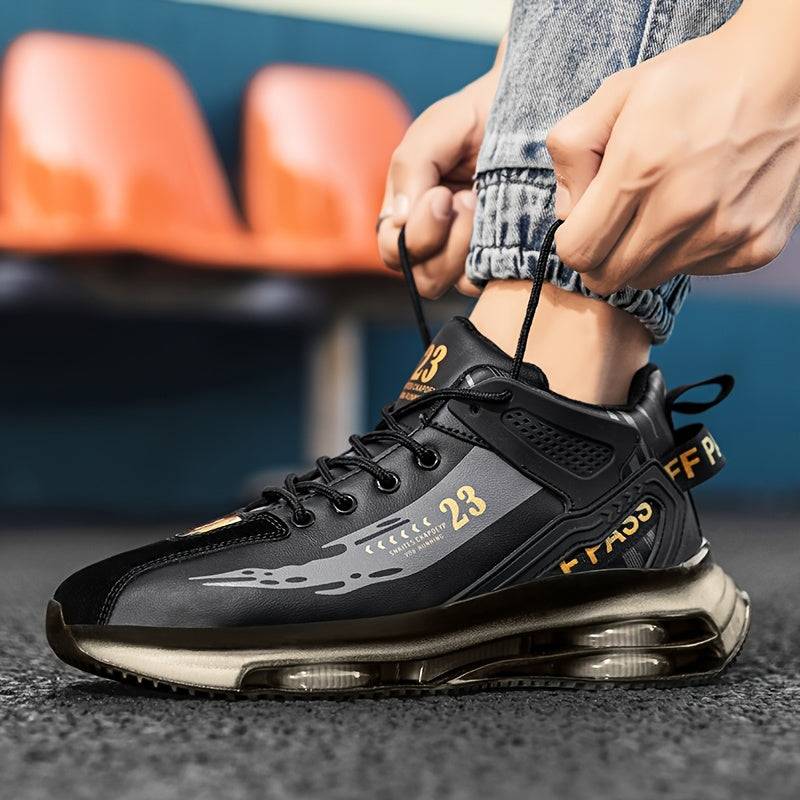 Men’s Retro Off-Road Running Shoes – Fashionable Lace-Up Sneakers with Thick Anti-Slip TPU Sole, Wear-Resistant Design for All-Season Casual Sports