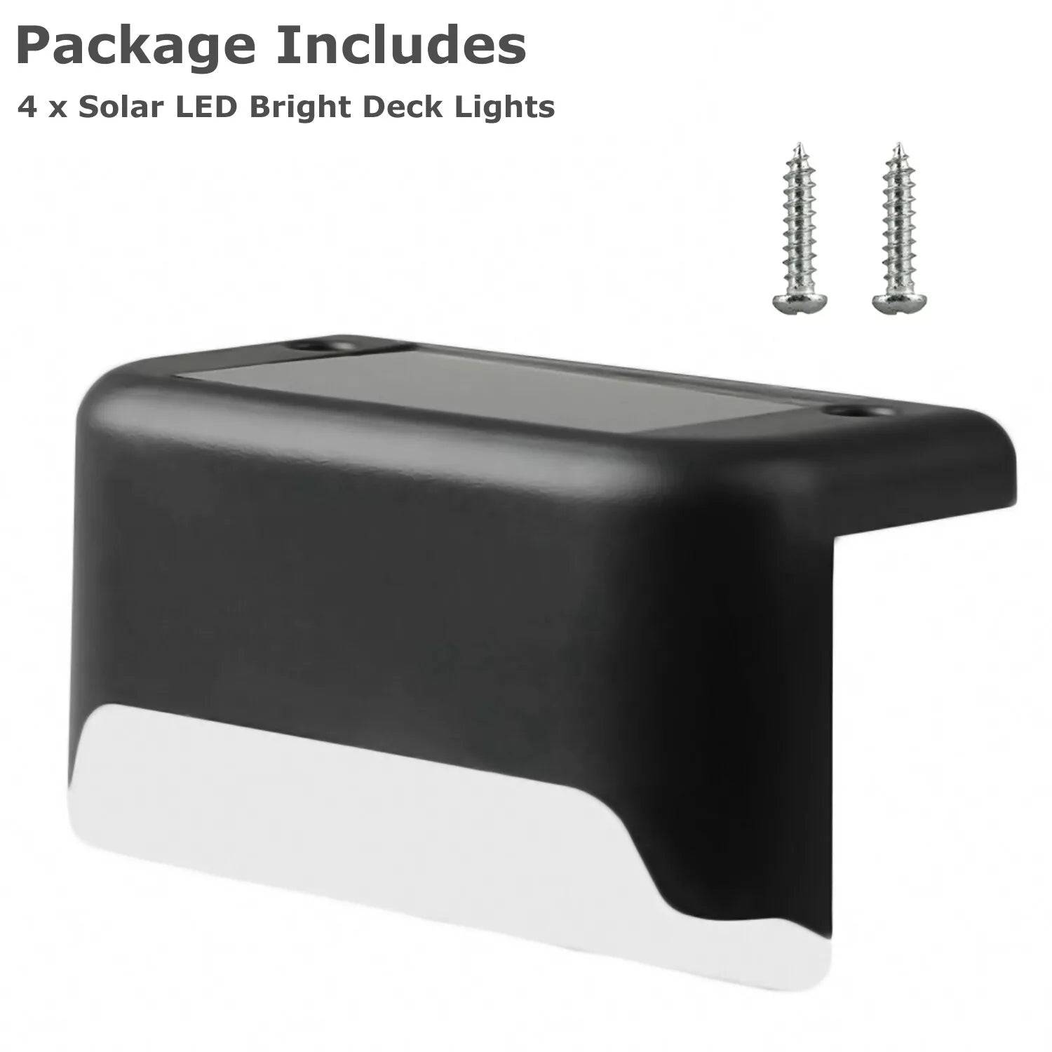 4 Pack Solar LED Deck Lights for Outdoor Path Illumination