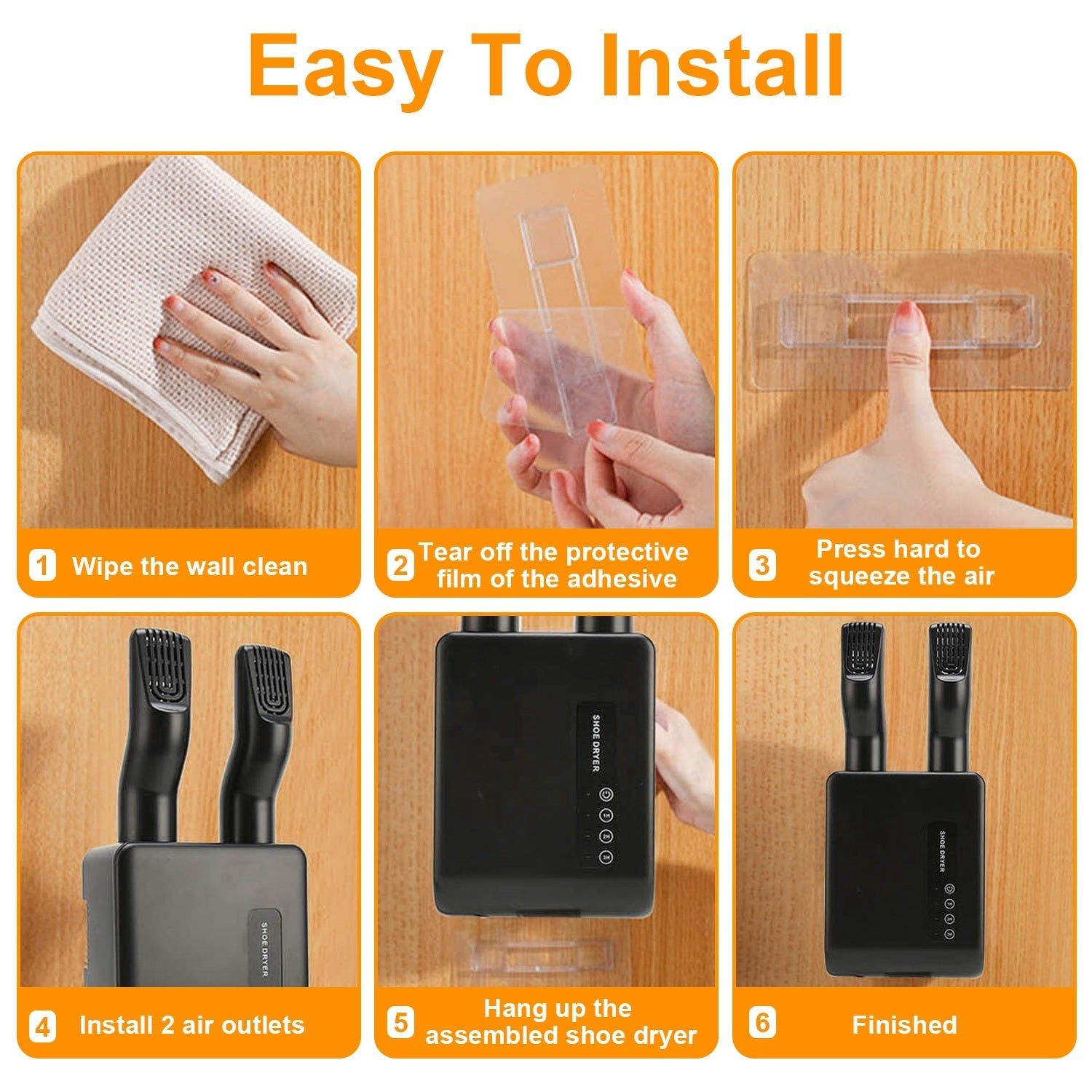 Wall Mounted Shoe Dryer with Gentle Heating