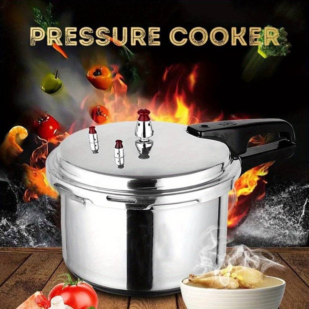 8-Quart Aluminum Pressure Cooker – Stovetop Compatible with Exhaust Valve, Safety Features & Canning Rack