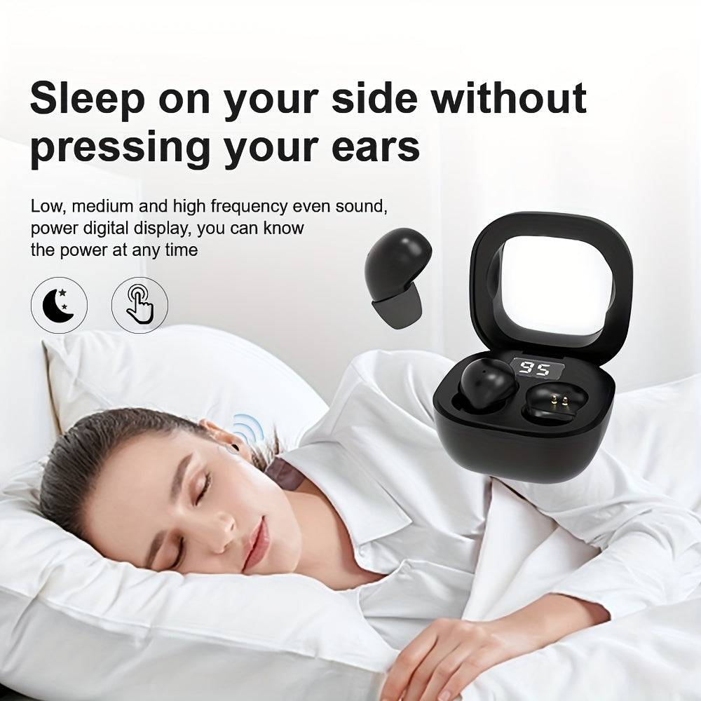 Invisible Wireless Sleep Earphones Ultra-Thin In-Ear with 3D Stereo, Low Latency & Dual Noise Reduction for Sleep, Gaming & Sports