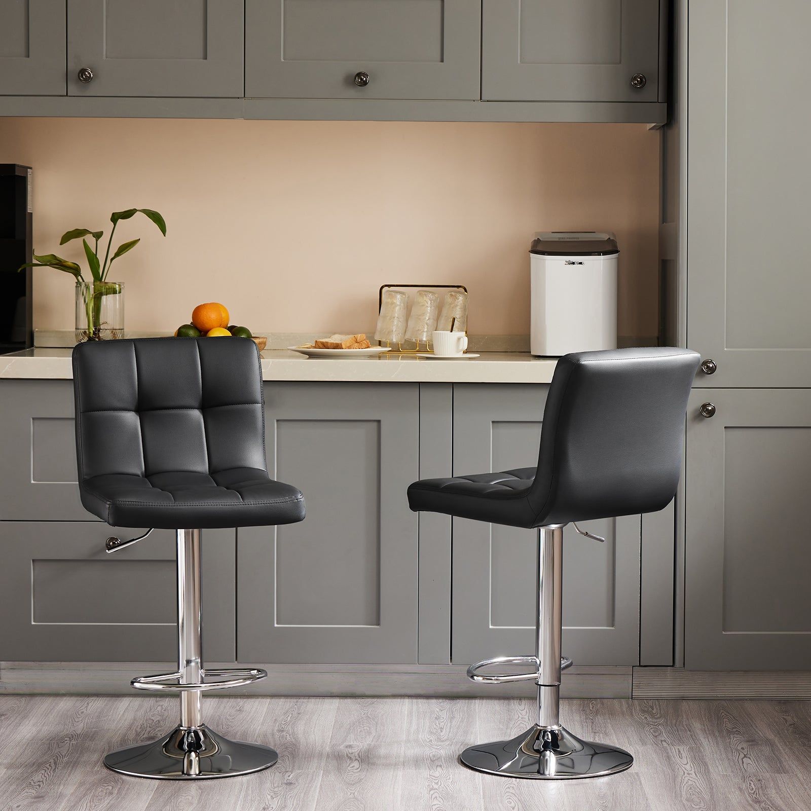 Adjustable Bar Stools with Backrest 2 Pack