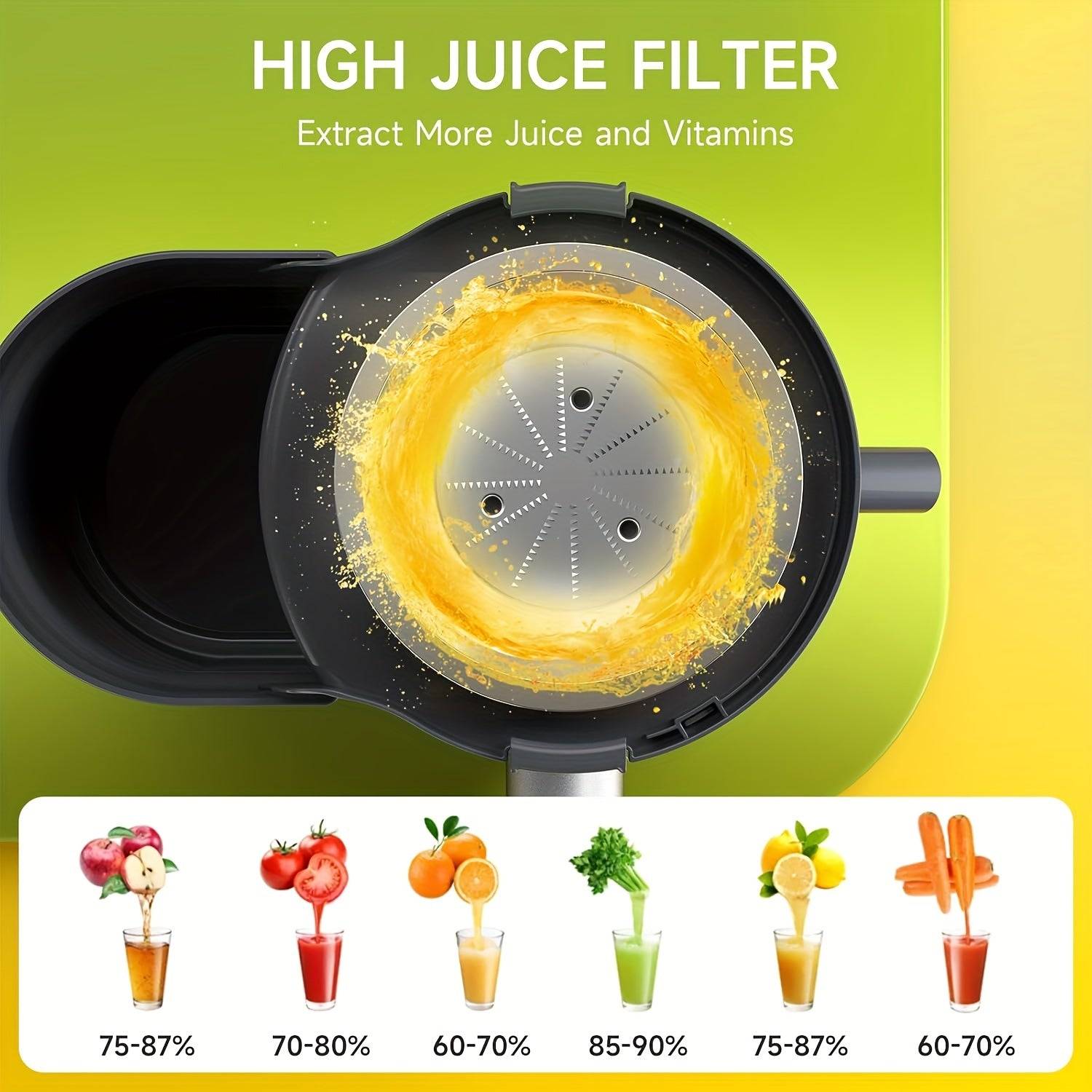 500W Centrifugal Juicer Machine Wide Mouth Chute & 27000 RPM Extraction BPA-Free & Easy to Clean