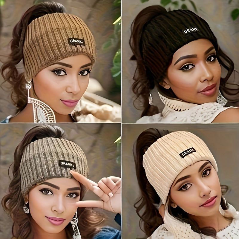 4-Pack Winter Knit Headbands for Women Soft Thick Acrylic Warm Headwraps in Solid Colors Comfortable Hair Accessories for Cold Weather & Daily Wear