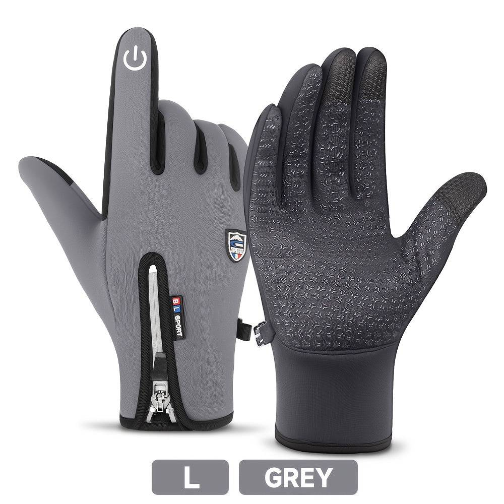 Unisex Winter Sports Gloves, Waterproof Windproof Touchscreen Gloves with Anti-Slip Design, Warm Outdoor Cycling and Skiing Gear