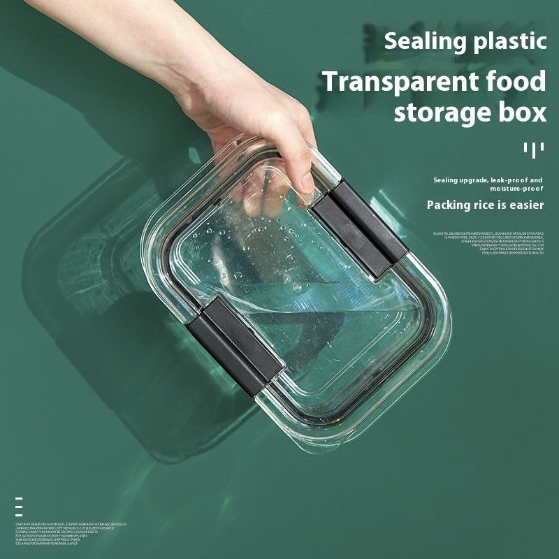 Transparent Food Storage Container Plastic Square Fresh-Keeping Jar for Kitchen Cereals and Dry Goods