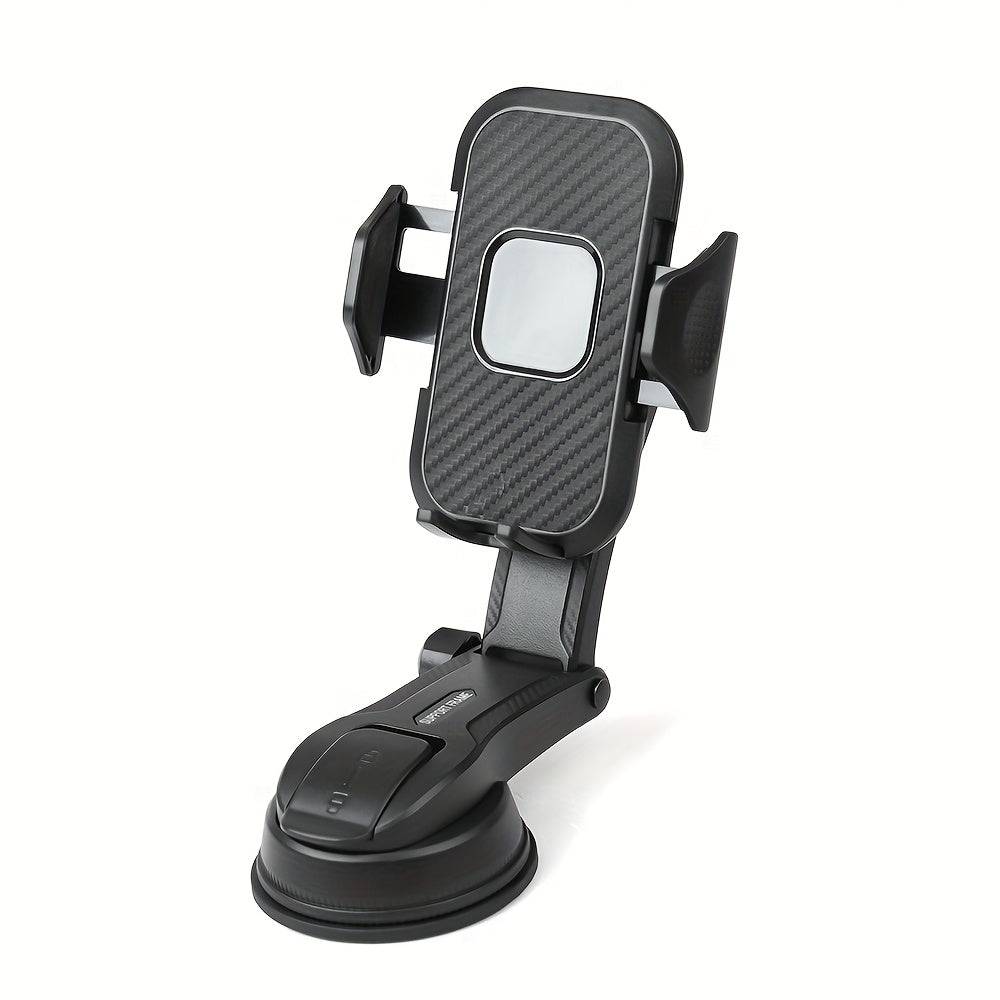 Car Dashboard Phone Holder – Adjustable Vertical/Horizontal Mount, Textured Anti-Slip Pad, Universal Fit, Waterproof ABS