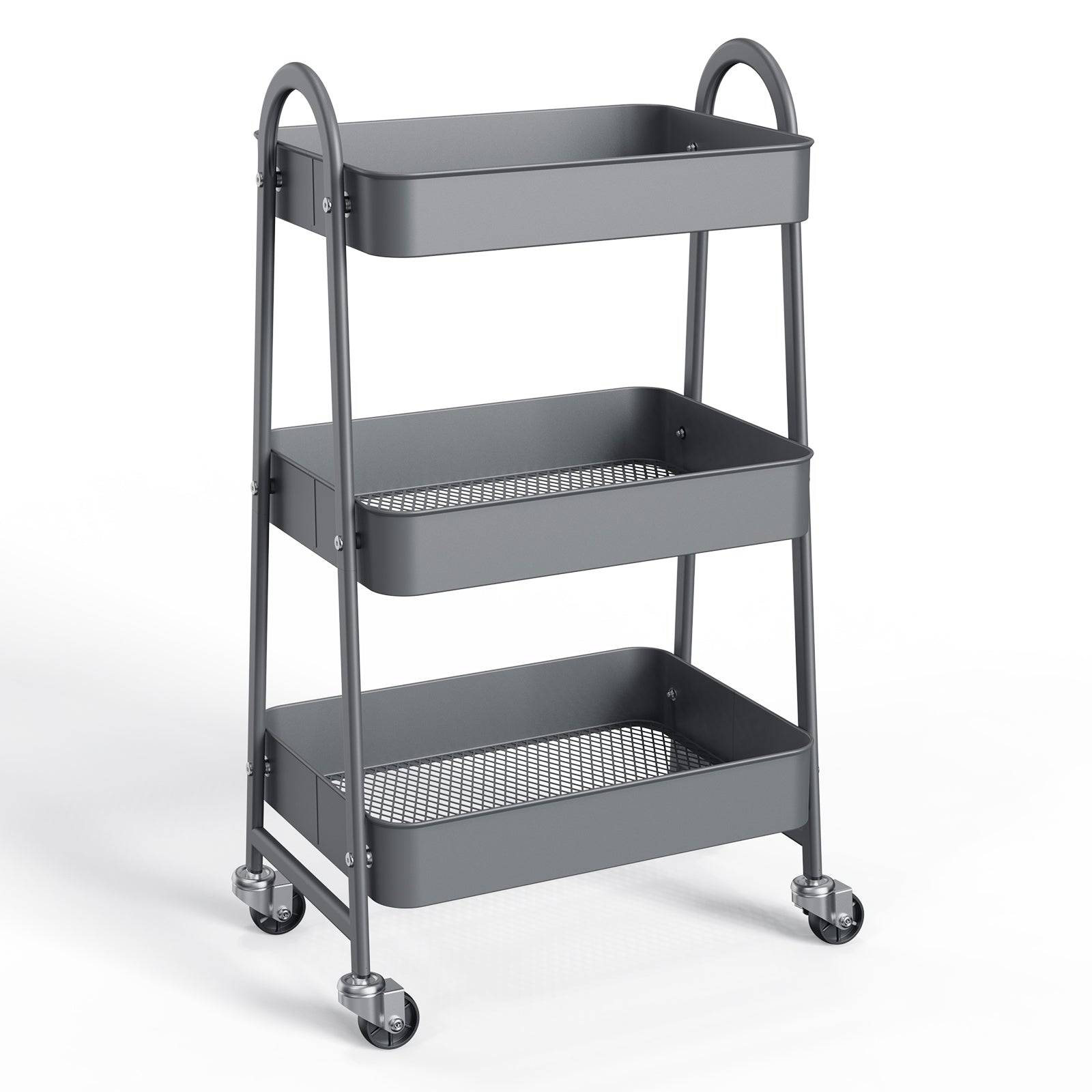 3 Tier Metal Storage Cart with Wheels