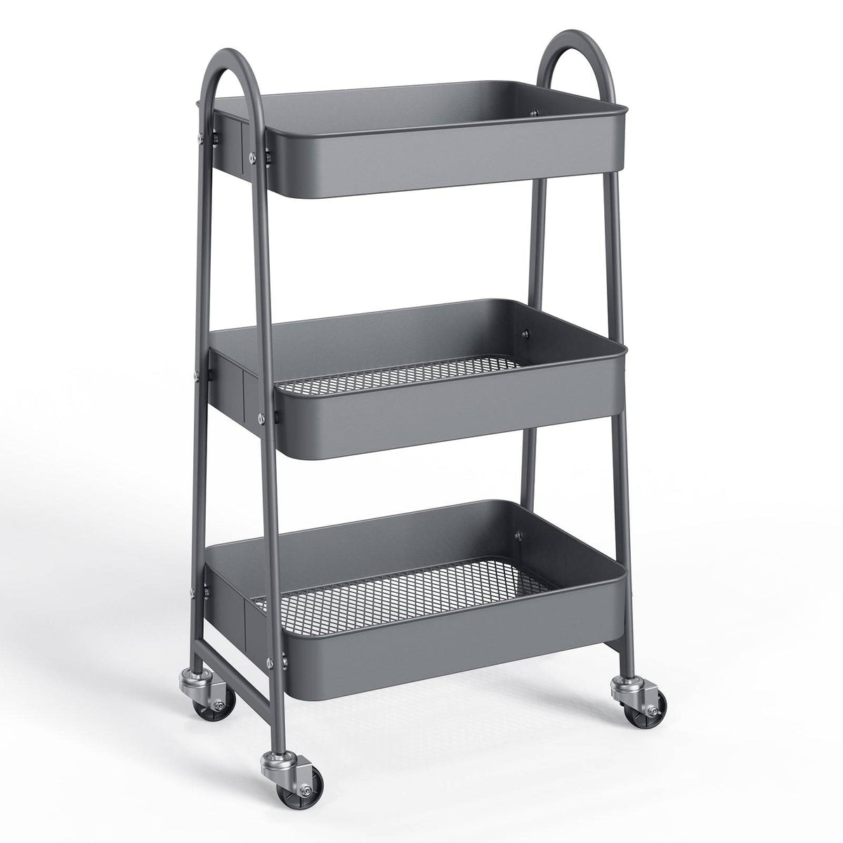 3 Tier Metal Storage Cart with Wheels