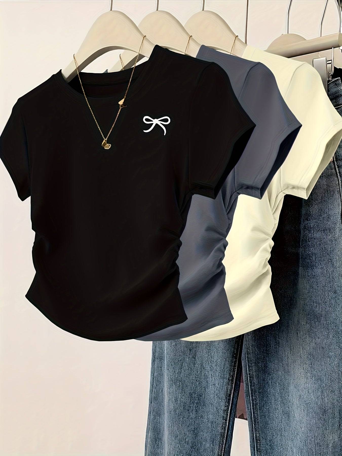 Women’s Casual T-Shirt Crew Neck Short Sleeve Top in Light Green with Inspirational Faith Print